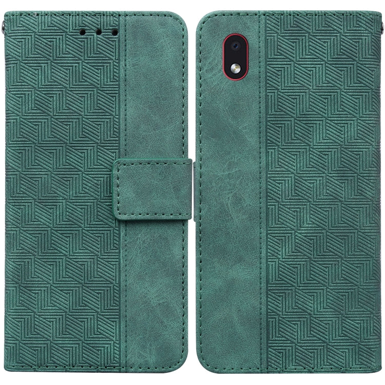 For Samsung Galaxy A01 Core Geometric Embossed Leather Phone Case