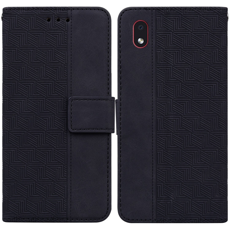 For Samsung Galaxy A01 Core Geometric Embossed Leather Phone Case