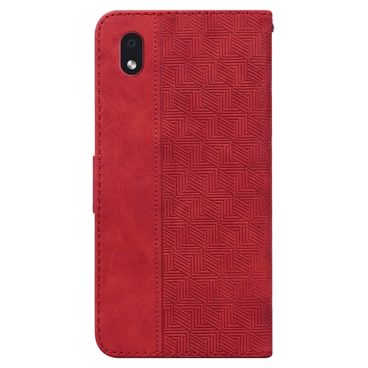 For Samsung Galaxy A01 Core Geometric Embossed Leather Phone Case