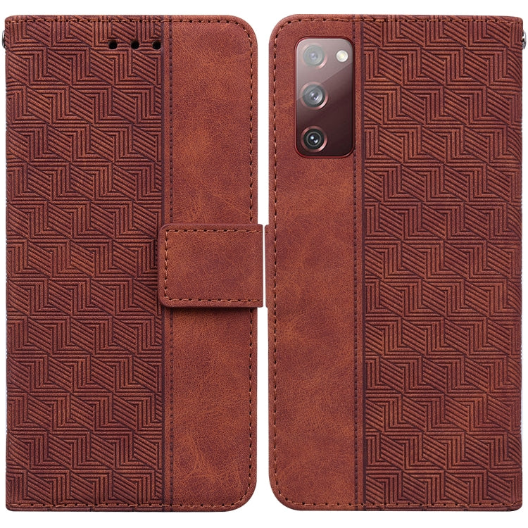 For Samsung Galaxy S20 FE 5G Geometric Embossed Leather Phone Case