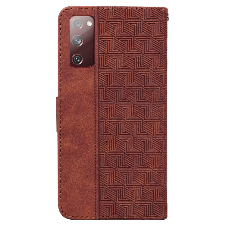 For Samsung Galaxy S20 FE 5G Geometric Embossed Leather Phone Case