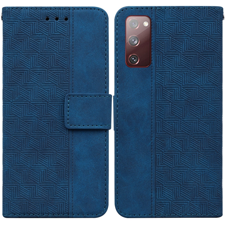 For Samsung Galaxy S20 FE 5G Geometric Embossed Leather Phone Case