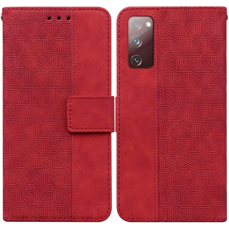 For Samsung Galaxy S20 FE 5G Geometric Embossed Leather Phone Case