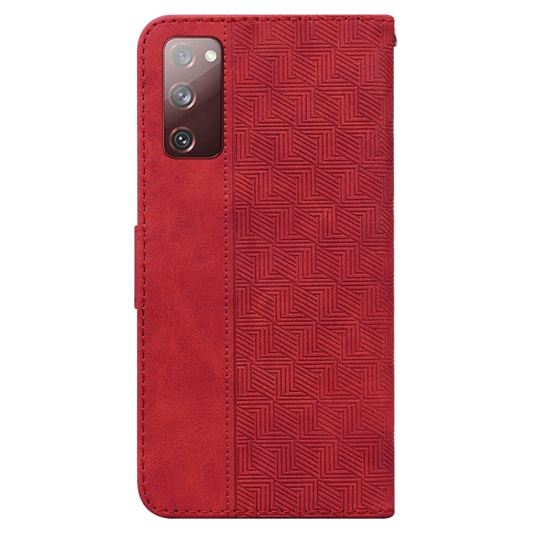 For Samsung Galaxy S20 FE 5G Geometric Embossed Leather Phone Case
