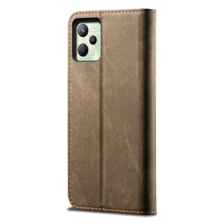 For OPPO Realme C35 Denim Texture Casual Style Leather Phone Case