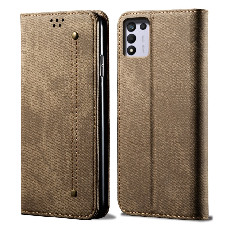 For OPPO Realme Q3T / K9S / Realme Q3s Denim Texture Casual Style Leather Phone Case