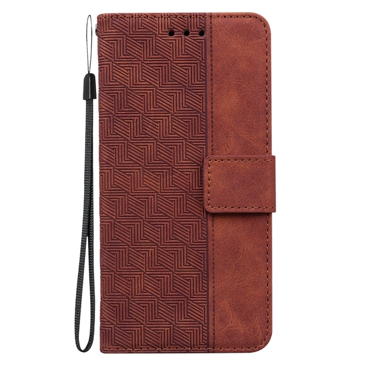 For iPhone 12 mini Geometric Embossed Leather Phone Case