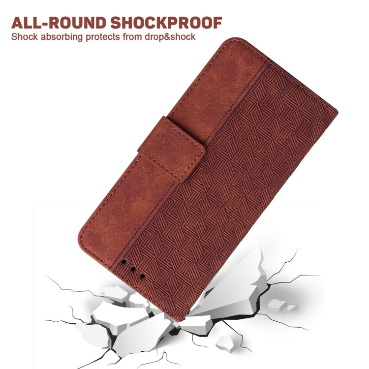 For iPhone 12 mini Geometric Embossed Leather Phone Case