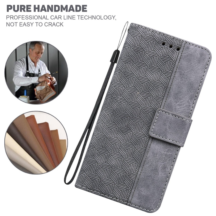 For iPhone 12 mini Geometric Embossed Leather Phone Case
