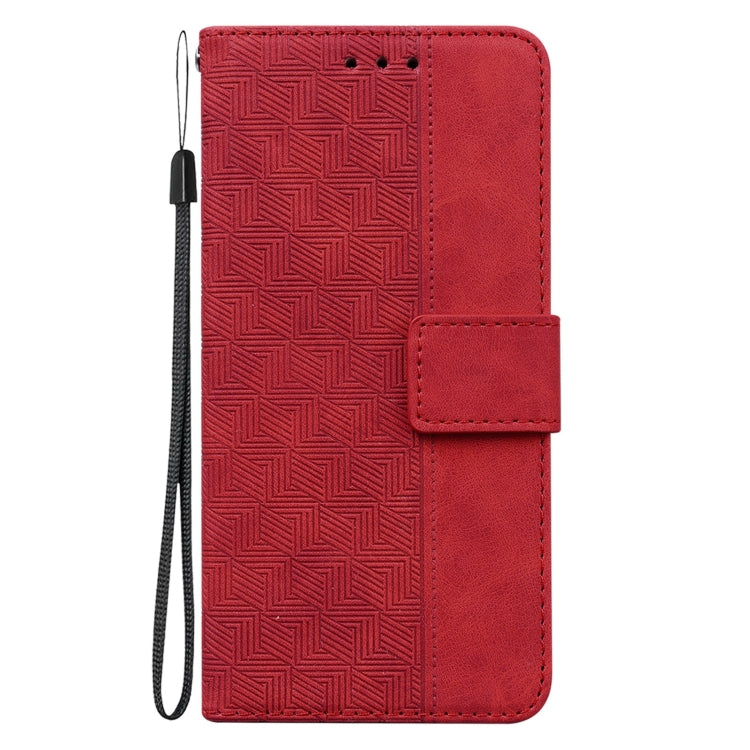 For iPhone 12 mini Geometric Embossed Leather Phone Case