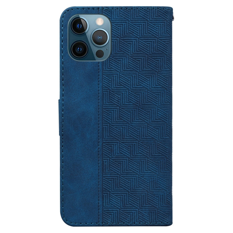 For iPhone 12 Pro Max Geometric Embossed Leather Phone Case