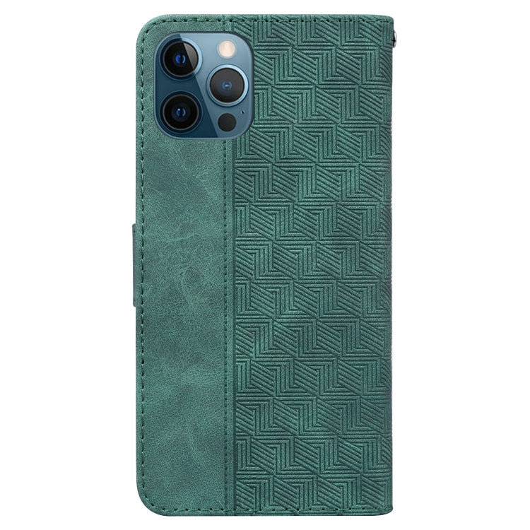 For iPhone 12 Pro Max Geometric Embossed Leather Phone Case