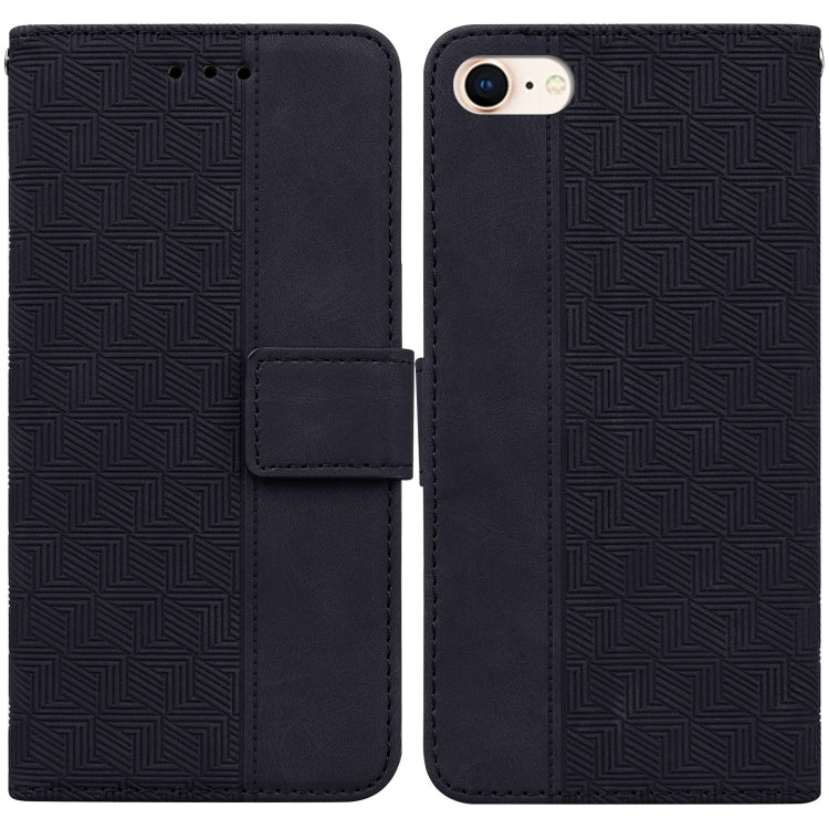For iPhone SE 2022 / SE 2020 / 8 / 7 Geometric Embossed Leather Phone Case
