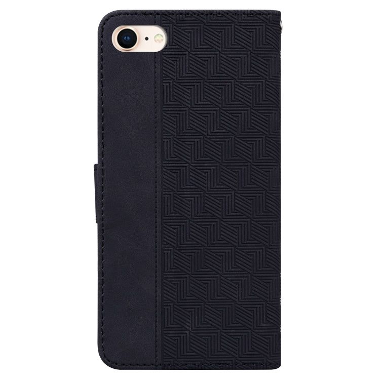 For iPhone SE 2022 / SE 2020 / 8 / 7 Geometric Embossed Leather Phone Case