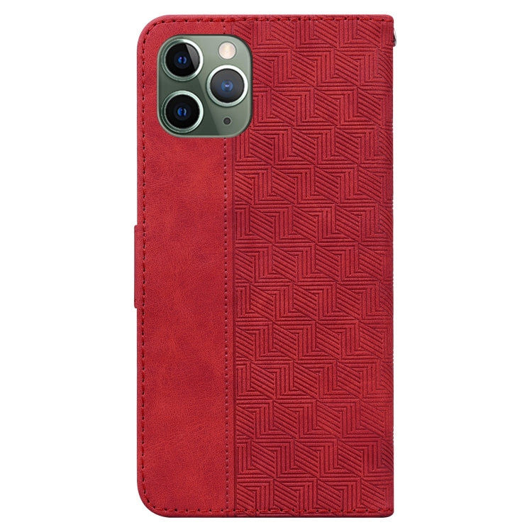 For iPhone 11 Pro Geometric Embossed Leather Phone Case