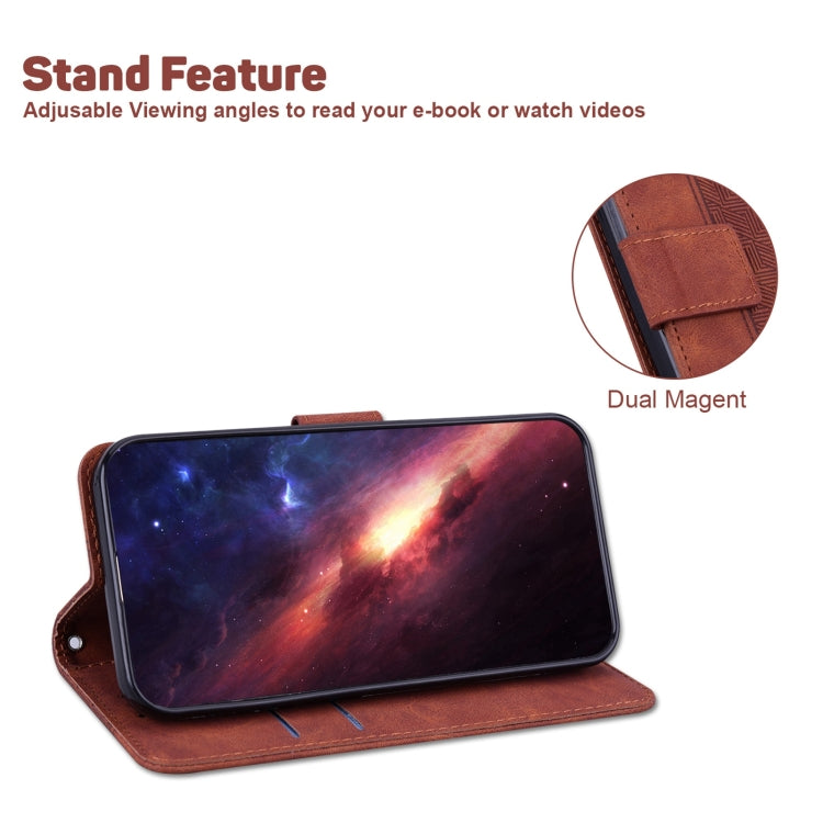 For iPhone 13 mini Geometric Embossed Leather Phone Case