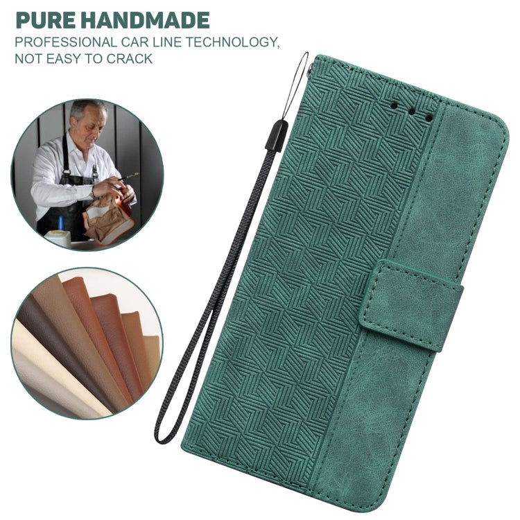 For iPhone 13 mini Geometric Embossed Leather Phone Case