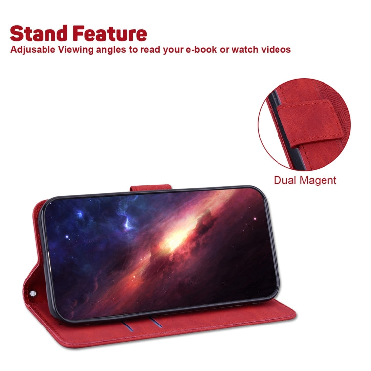 For iPhone 13 mini Geometric Embossed Leather Phone Case