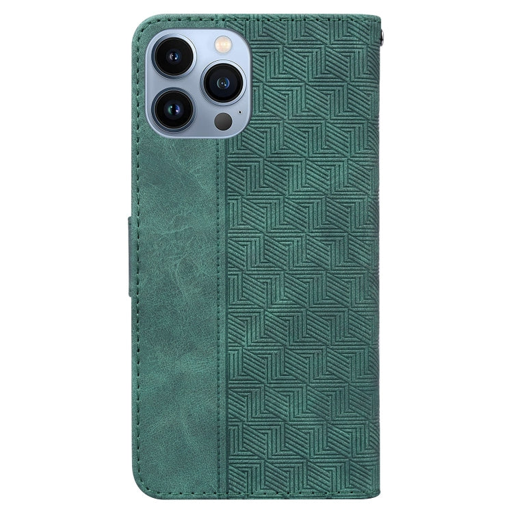 For iPhone 13 Pro Max Geometric Embossed Leather Phone Case