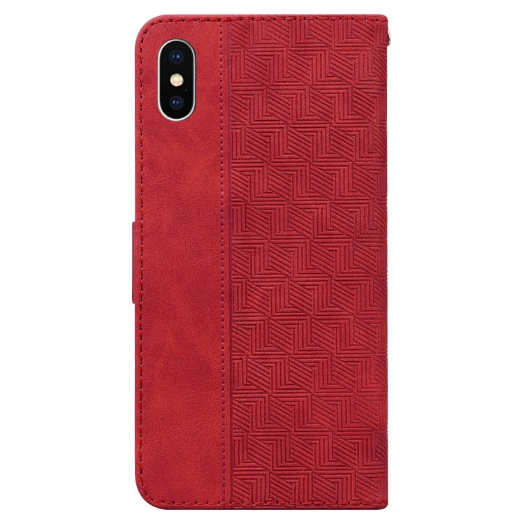 For iPhone X / XS Geometric Embossed Leather Phone Case