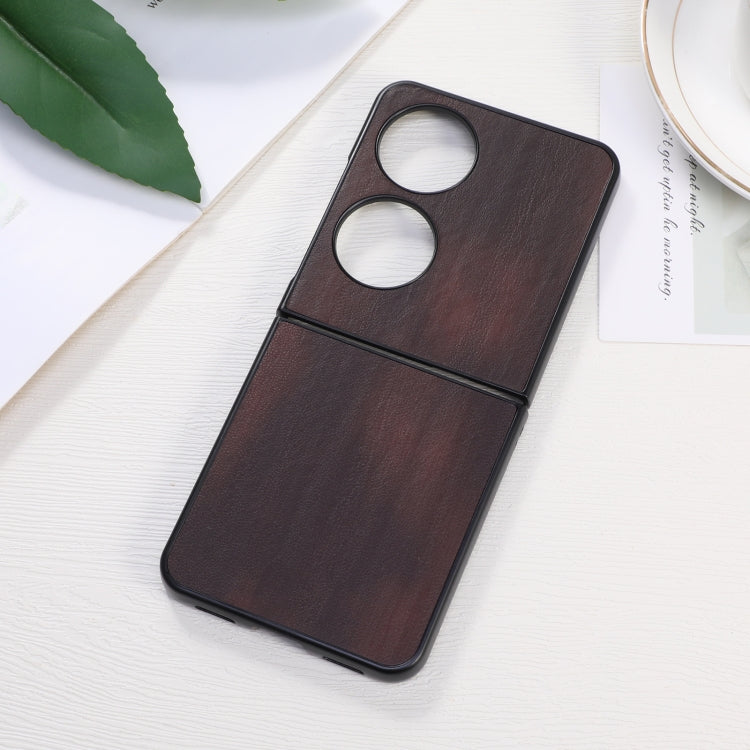 For Huawei P50 Pocket Yellow Cow Texture PU Phone Case