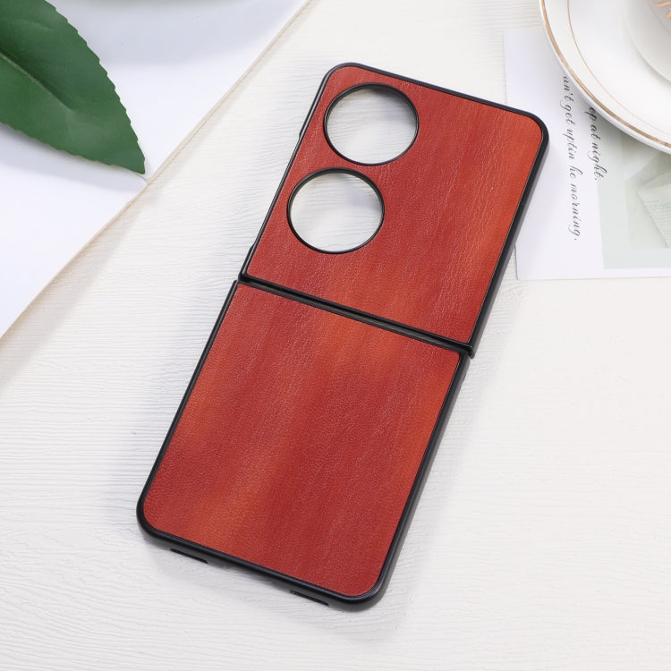 For Huawei P50 Pocket Yellow Cow Texture PU Phone Case