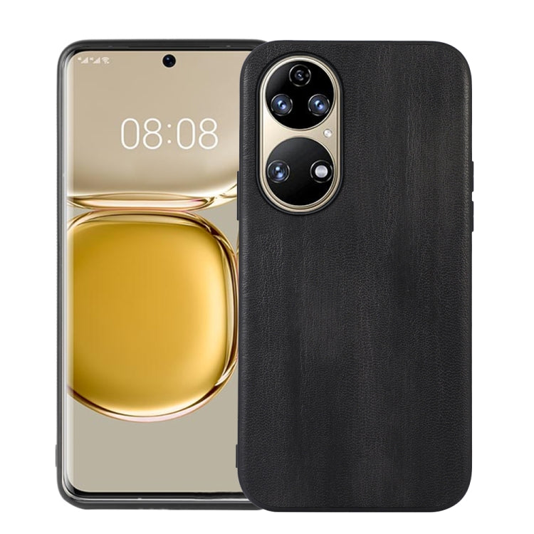 For Huawei P50 Pro Yellow Cow Texture PU Phone Case