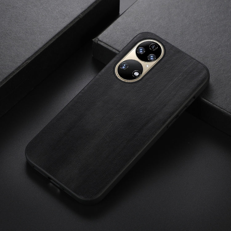 For Huawei P50 Pro Yellow Cow Texture PU Phone Case