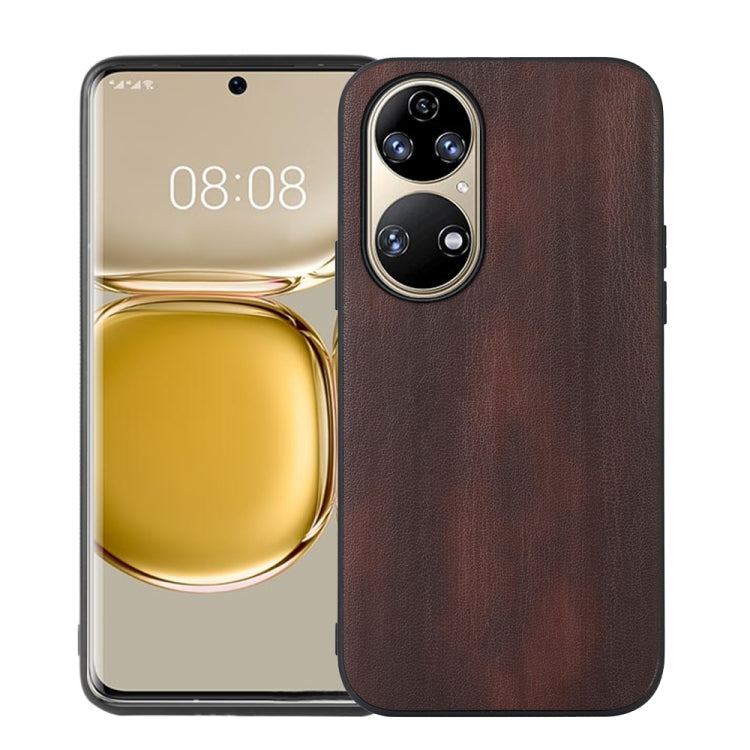 For Huawei P50 Yellow Cow Texture PU Phone Case