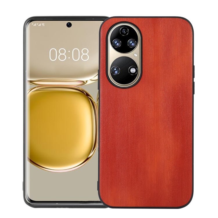 For Huawei P50 Yellow Cow Texture PU Phone Case