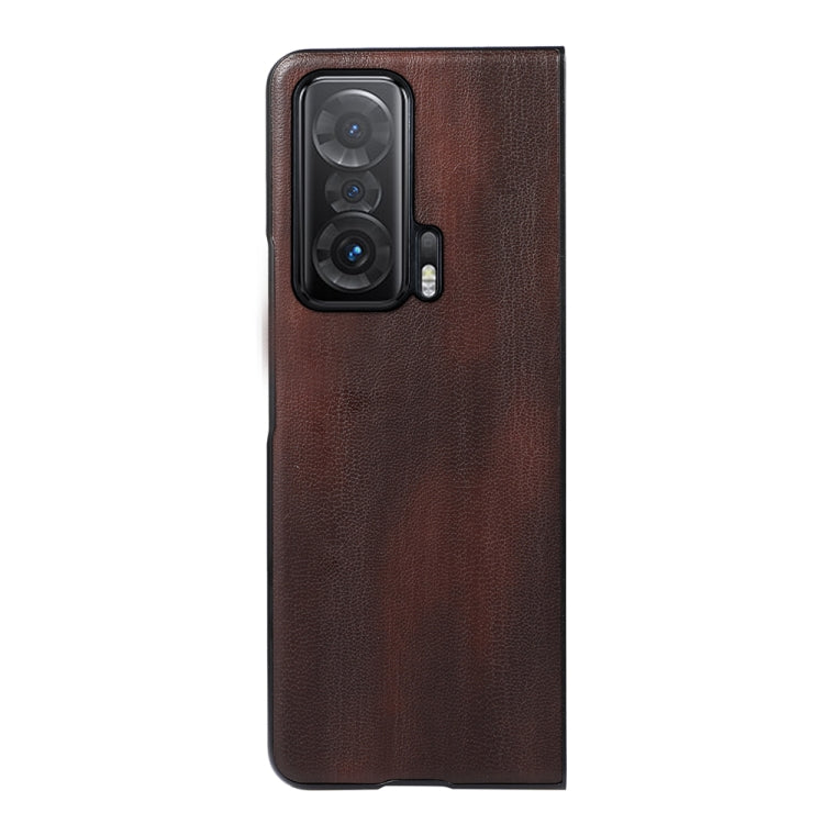 For Honor Magic V Yellow Cow Texture PU Phone Case