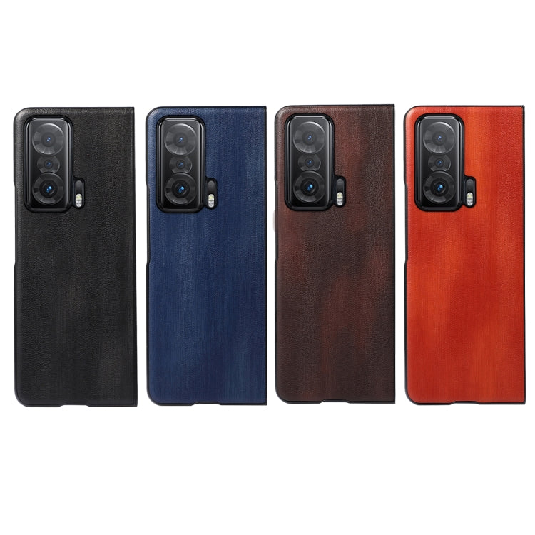 For Honor Magic V Yellow Cow Texture PU Phone Case