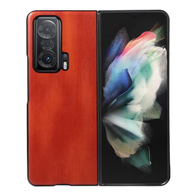 For Honor Magic V Yellow Cow Texture PU Phone Case