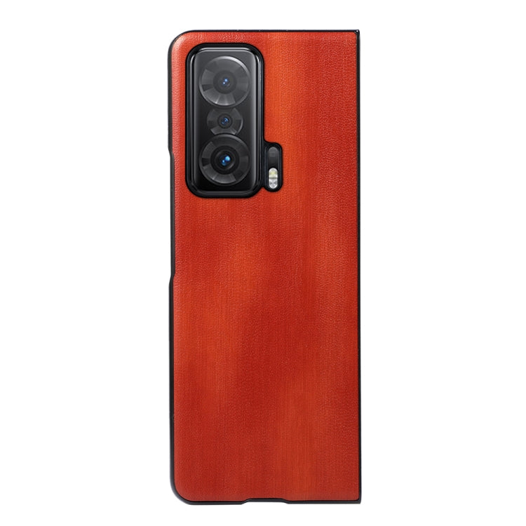 For Honor Magic V Yellow Cow Texture PU Phone Case