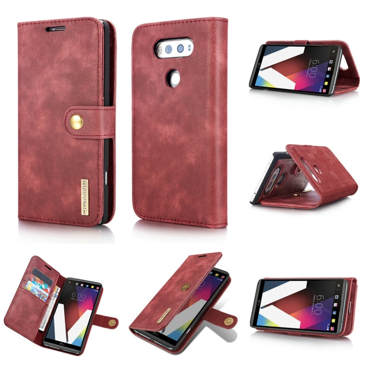 For LG V20 DG.MING Crazy Horse Texture Flip Detachable Magnetic Leather Case with Holder & Card Slots & Wallet