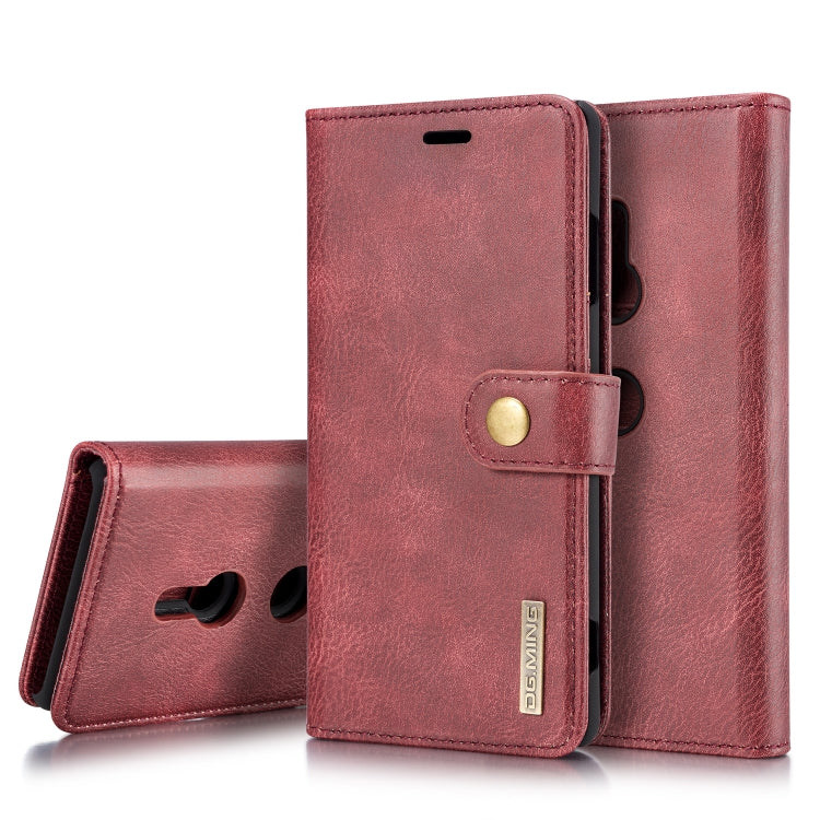 For Sony Xperia XZ3 DG.MING Crazy Horse Texture Flip Detachable Magnetic Leather Case with Holder & Card Slots & Wallet