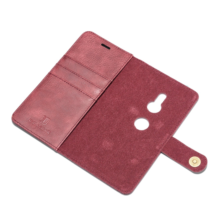 For Sony Xperia XZ3 DG.MING Crazy Horse Texture Flip Detachable Magnetic Leather Case with Holder & Card Slots & Wallet