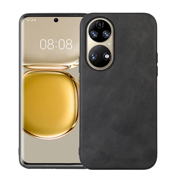 For Huawei P50 Pro Cowhide Texture PU Phone Case