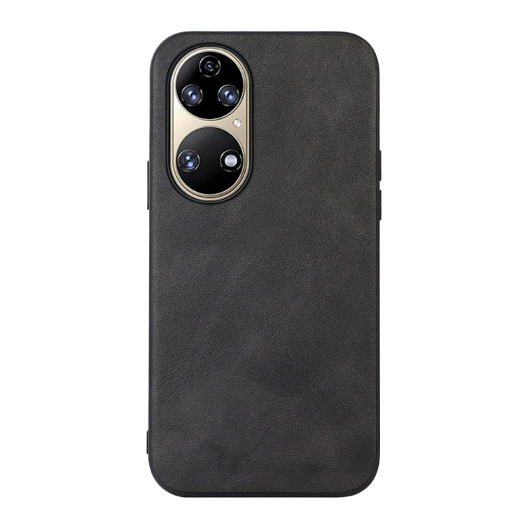 For Huawei P50 Pro Cowhide Texture PU Phone Case