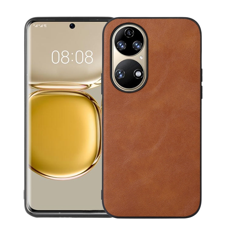 For Huawei P50 Cowhide Texture PU Phone Case