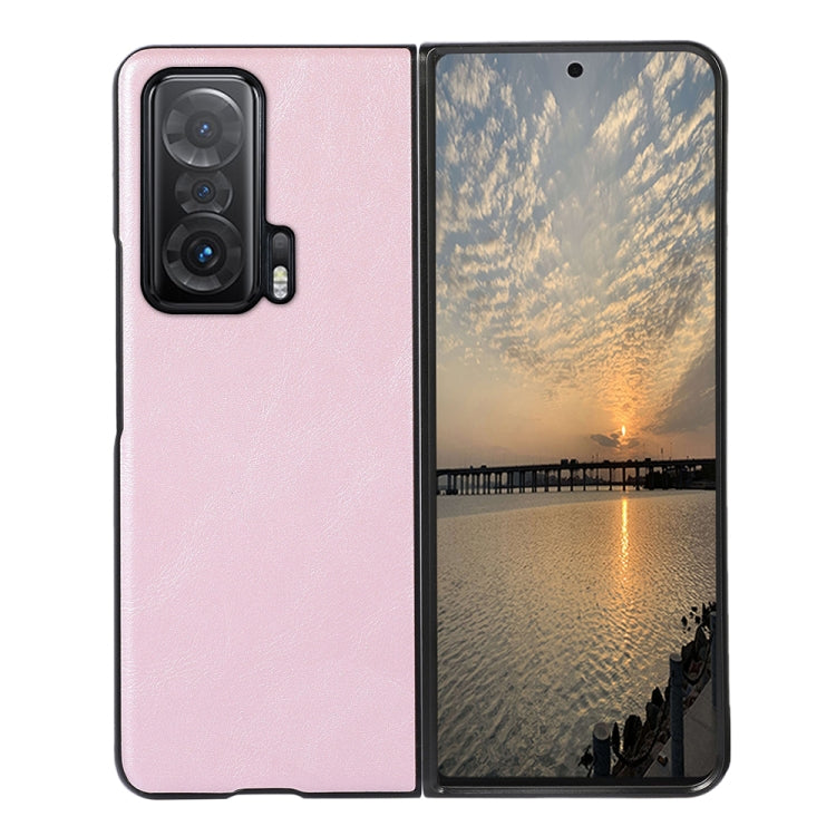 For Honor Magic V Cowhide Texture PU Phone Case