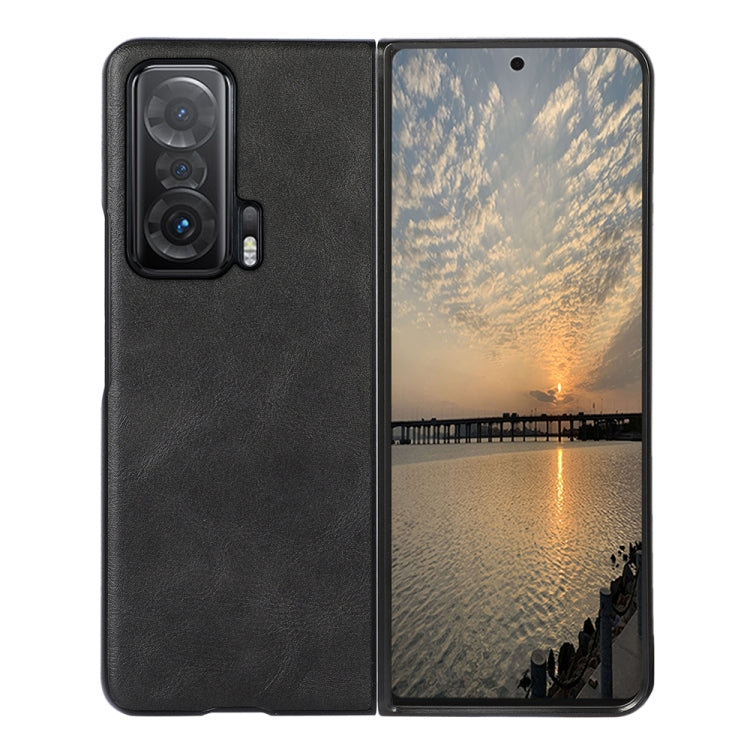 For Honor Magic V Cowhide Texture PU Phone Case