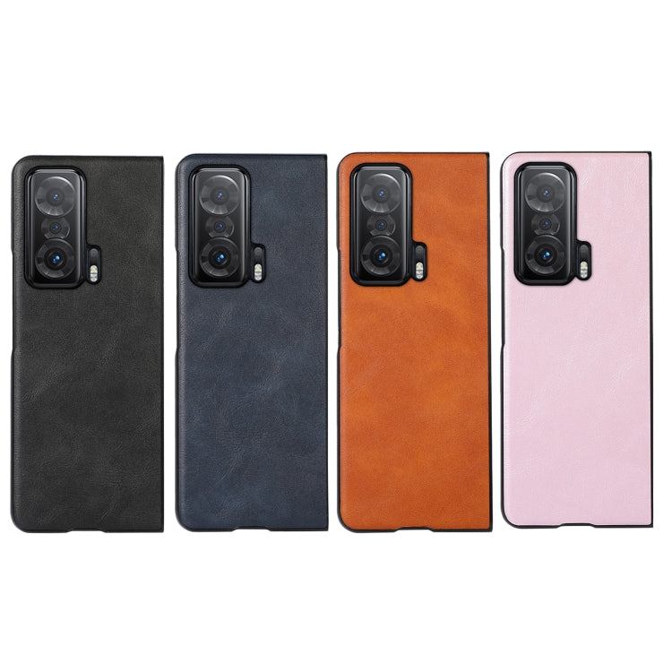 For Honor Magic V Cowhide Texture PU Phone Case