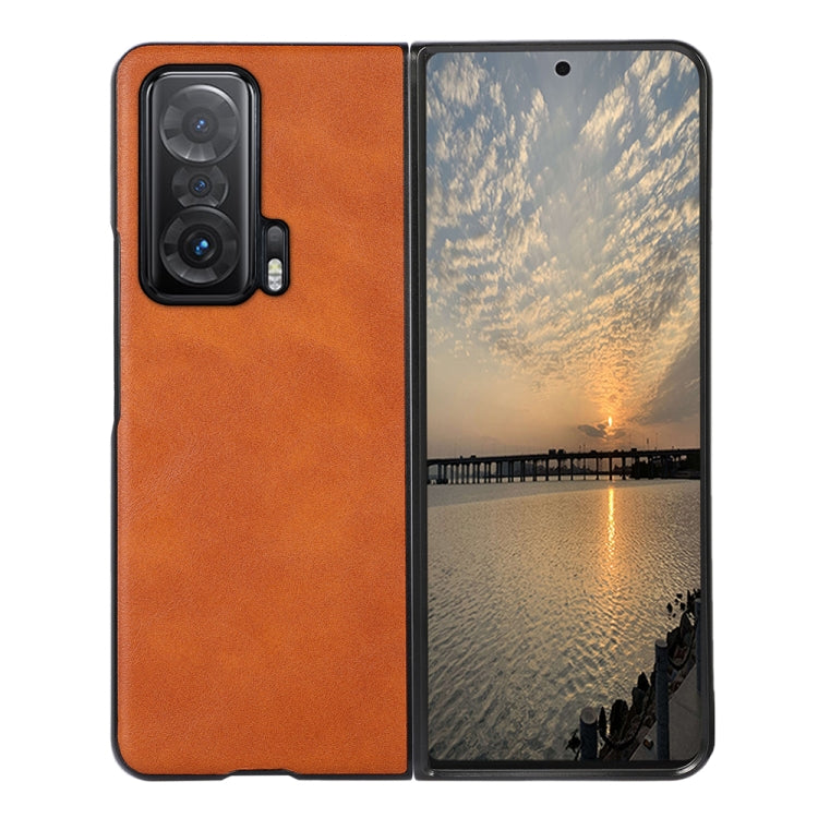For Honor Magic V Cowhide Texture PU Phone Case