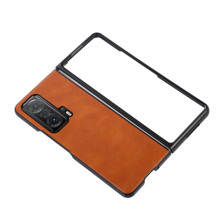 For Honor Magic V Cowhide Texture PU Phone Case