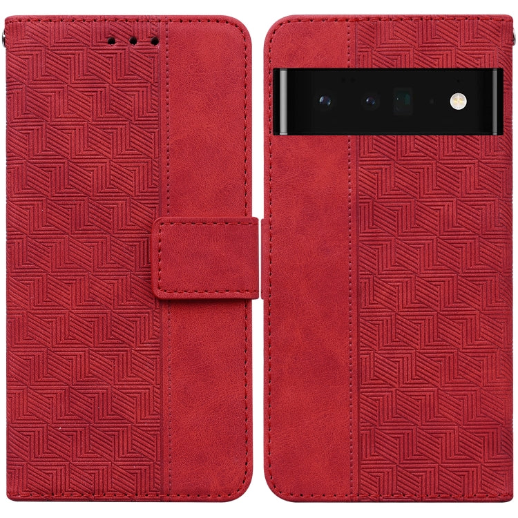For Google Pixel 6 Pro Geometric Embossed Leather Phone Case