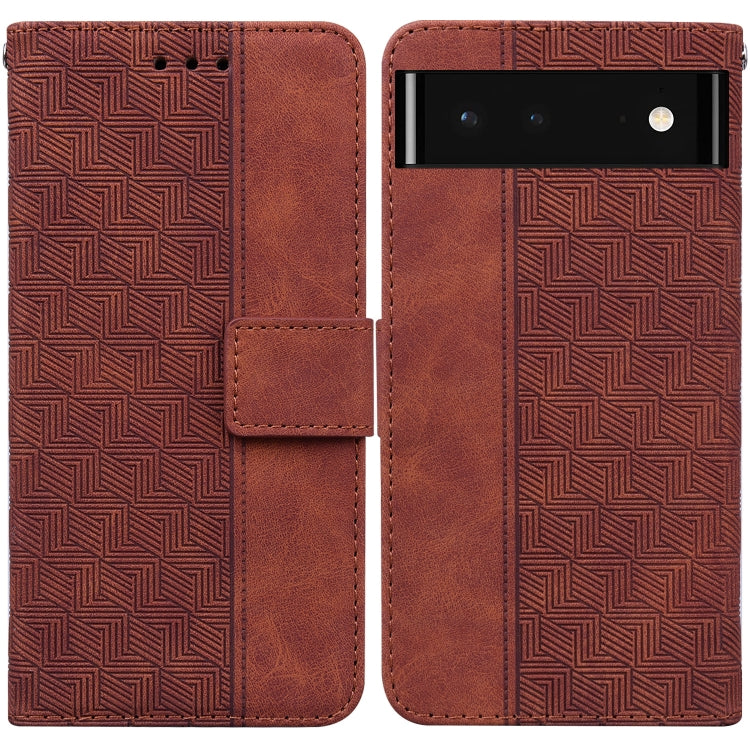 For Google Pixel 6 Geometric Embossed Leather Phone Case