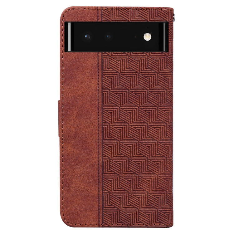 For Google Pixel 6 Geometric Embossed Leather Phone Case