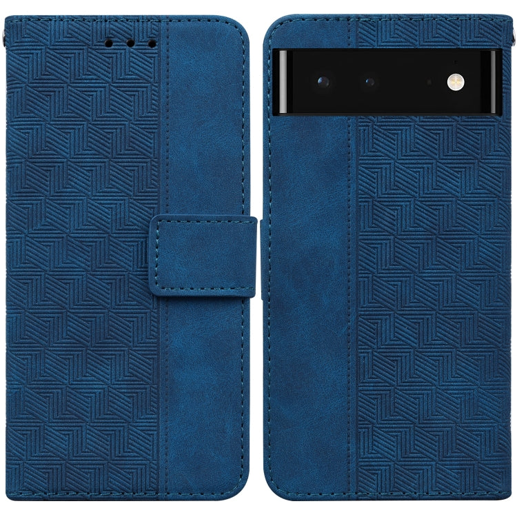 For Google Pixel 6 Geometric Embossed Leather Phone Case