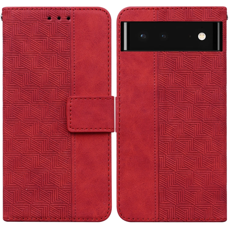 For Google Pixel 6 Geometric Embossed Leather Phone Case